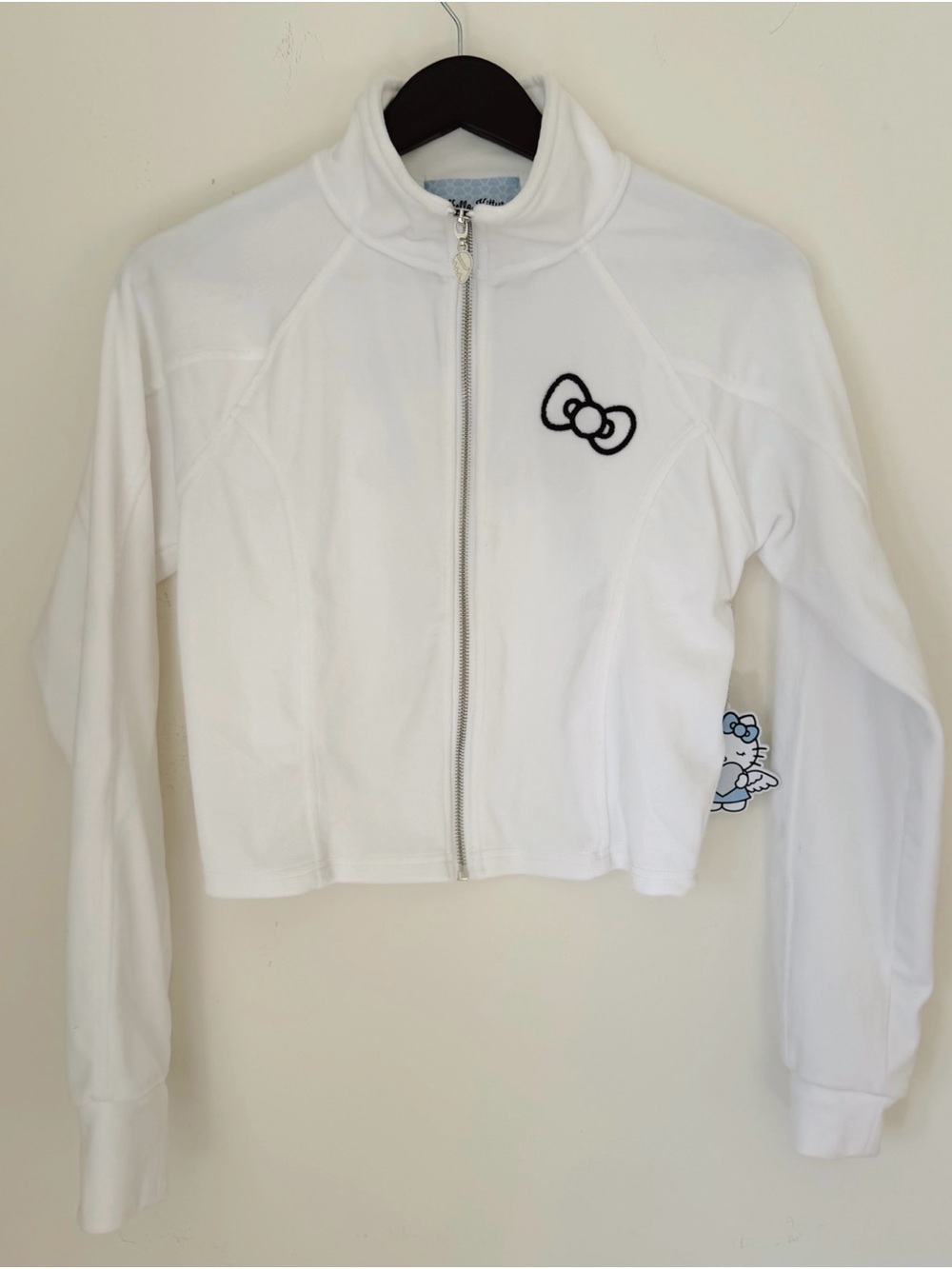 Hello Kitty x Forever 21 White Cropped Zip Front Jacket